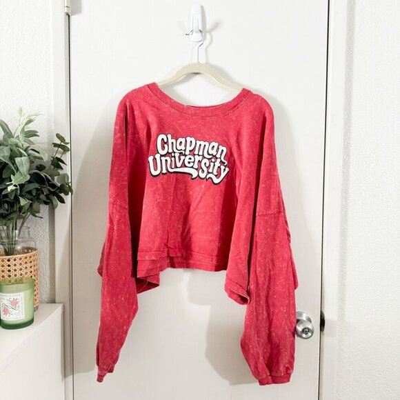 🦋 ZOOZATZ Chapman University Panthers Long Sleeve Graphic Tee Red Large - Picture 1 of 4
